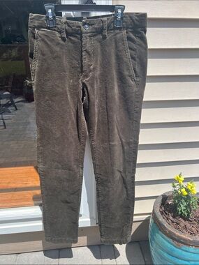 Mango Olive-Brown Corduroy Trousers